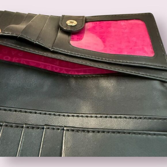 Kate Spade Black Continental Wallet Bow and Logo - Picture 8 of 12